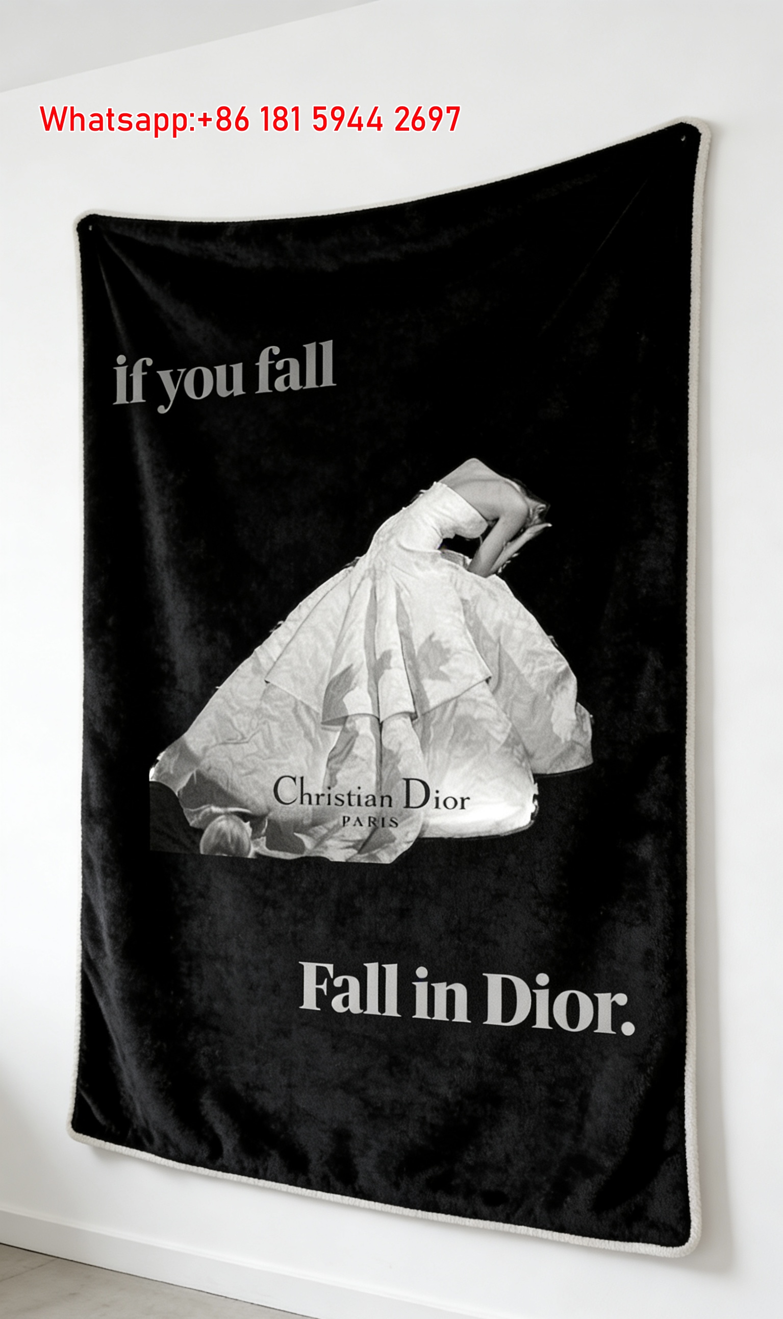 Christian Dior Fall in Love Flannel Sofa Throw Blanket D295